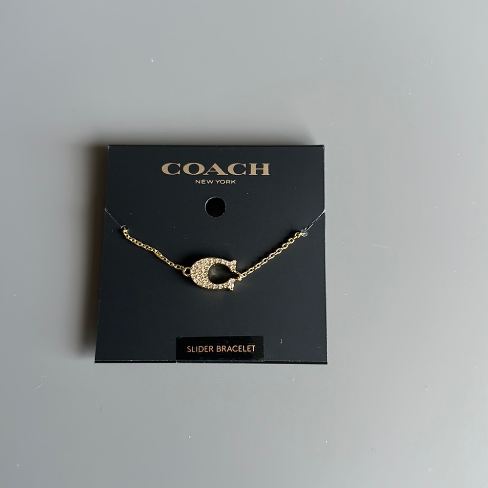 NWT COACH Pave signature slider bracelet - Picture 1 of 4